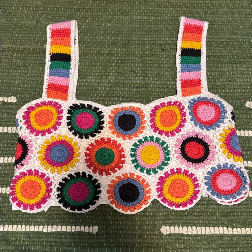 FARM Rio Rainbow Fun Knit Cotton Crop Top - Picture 4 of 6